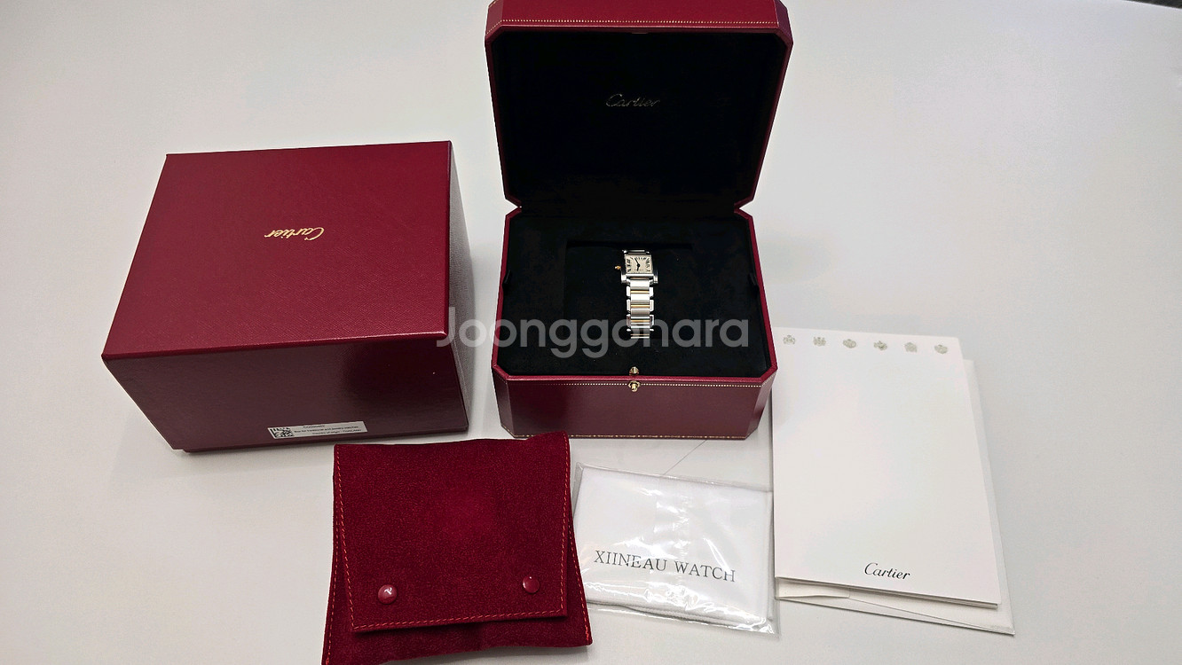 까르띠에 탱크 프랑세즈s 18k 골드스틸--0