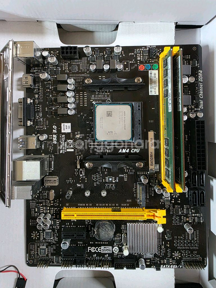 AMD 애슬론 3000g b450mh 2400t 보드셋--0