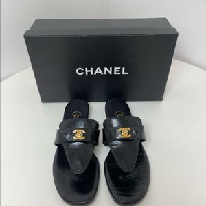 샤넬 빈티지 코코턴락 샌들 슬리퍼