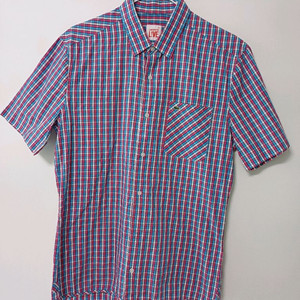 여성 라코스테 반팔 체크셔츠 (새상품급.100)