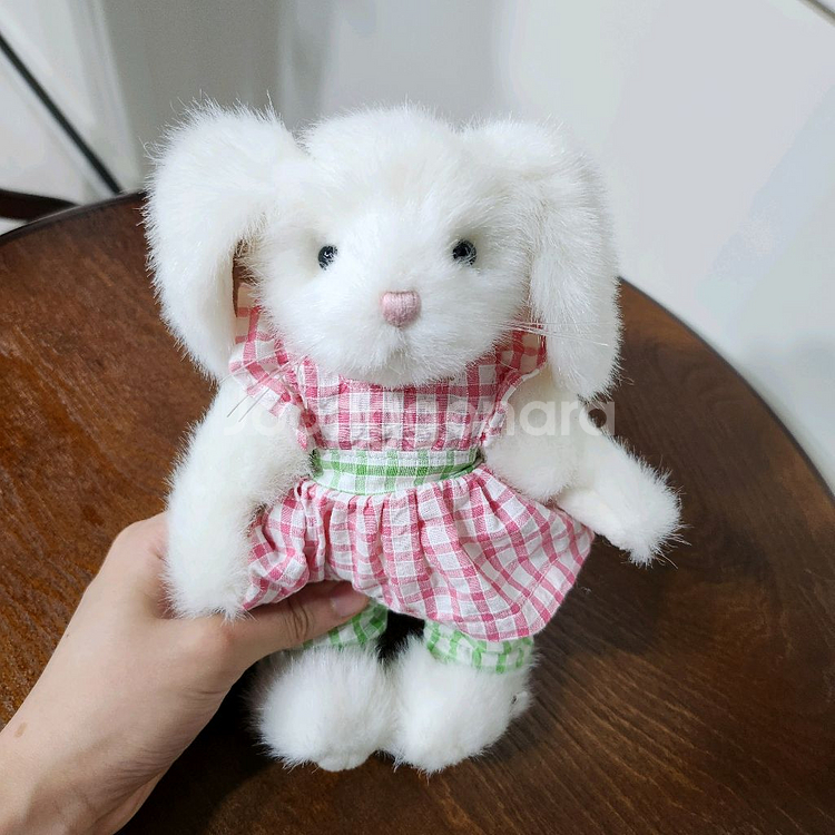 보이즈베어 미모 체크 원피스 토끼 키덜트 빈티지 인형--4