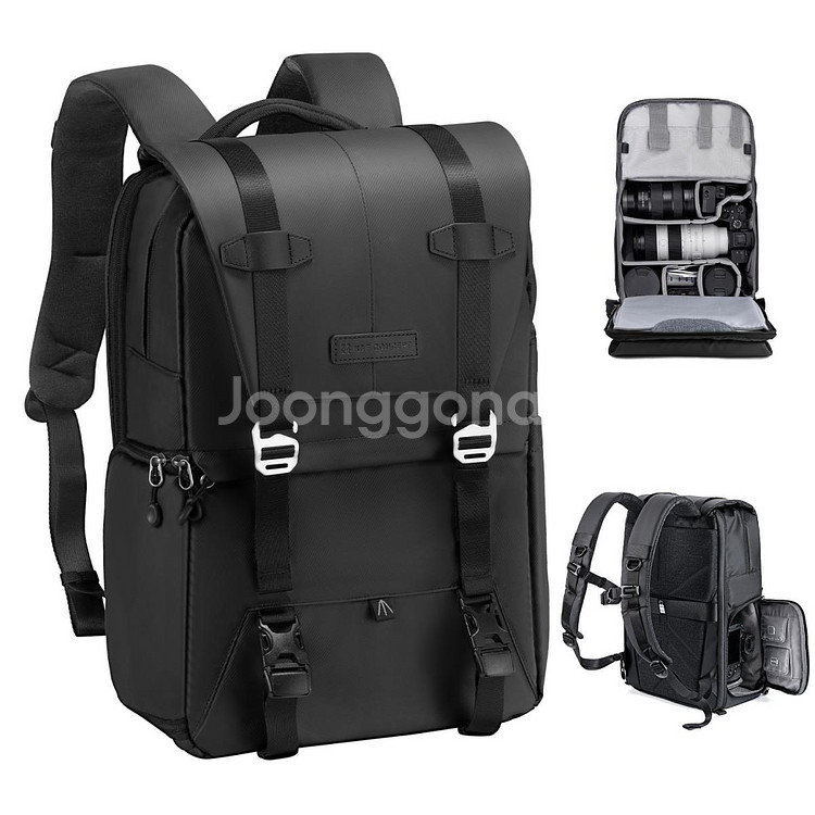 K&F 블랙 카메라 대용량 백팩 KF13.087AV6--4