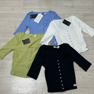 정품 리바이스 새상품 반팔가디건 스퀘어넥반팔 텍있음