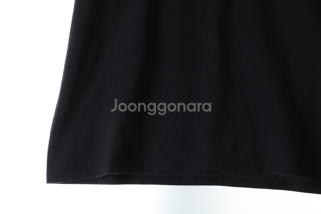 (L) 챔피온 반팔 티셔츠 무지 블랙 면--4