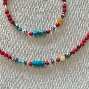silver925 red Navaho set