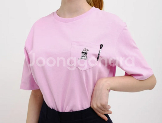 여자 랑트 핑크토끼 반팔티 새상--0