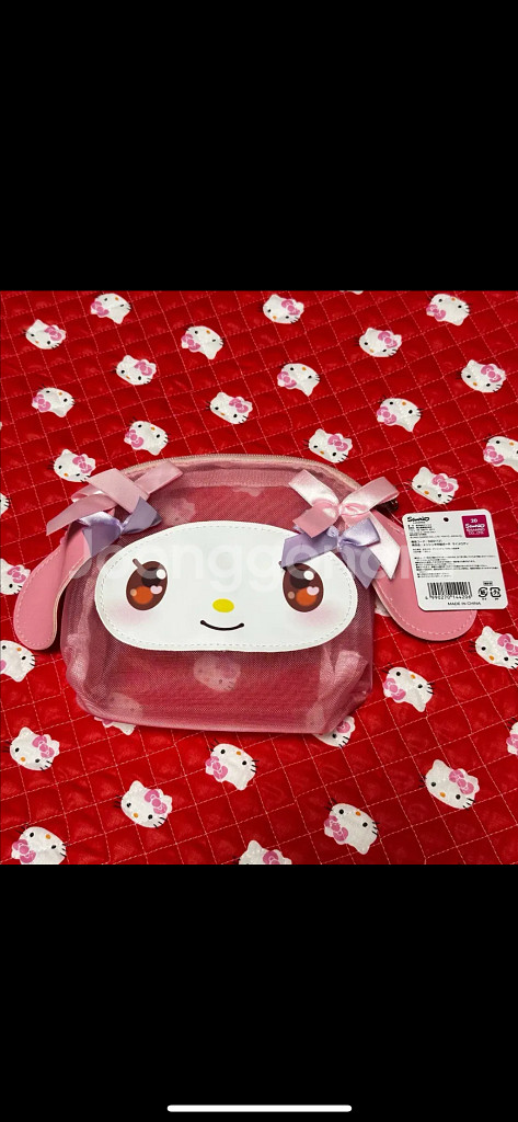 산리오 미니소 일본 정품 마이멜로디 메쉬 망사 파우치--0
