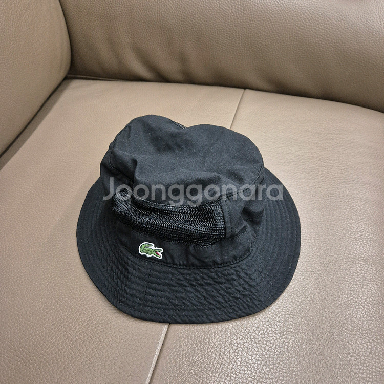 LACOSTE / 메쉬 패널 버킷햇 (블랙)--0