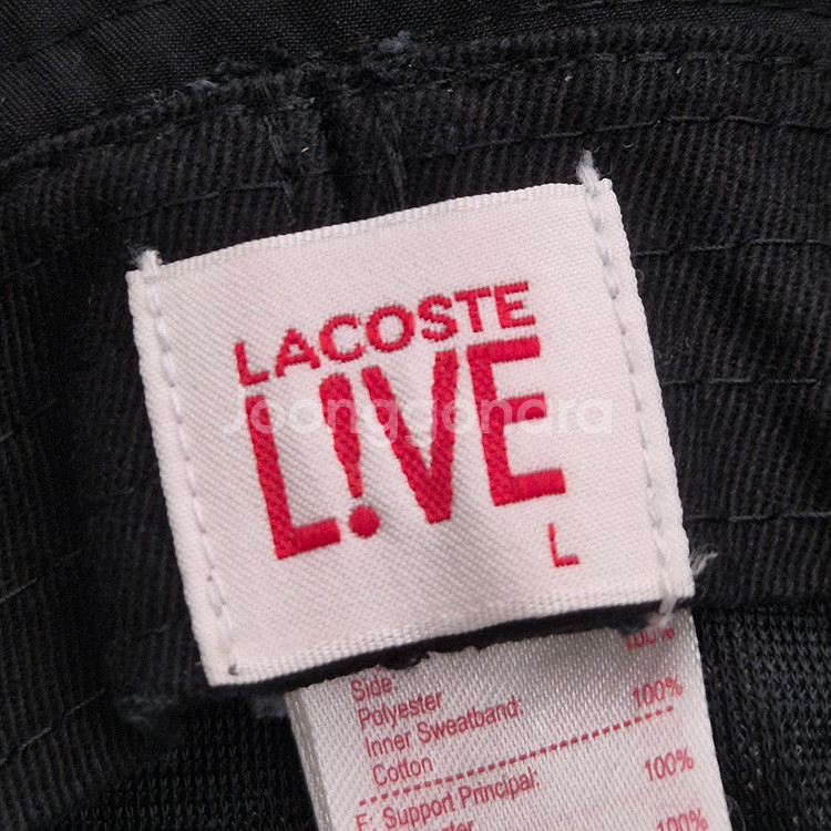 LACOSTE / 메쉬 패널 버킷햇 (블랙)--4