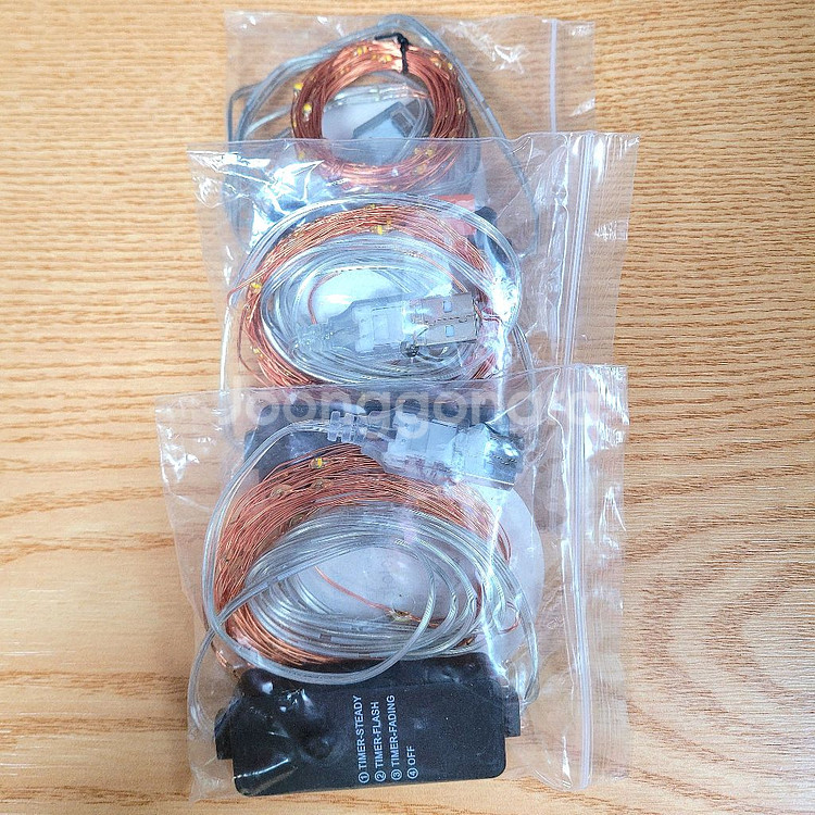 USB LED 와이어 반딧불 전구 5M 50구 3개--0
