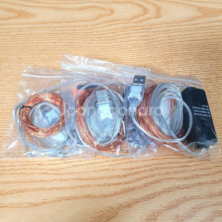 USB LED 와이어 반딧불 전구 5M 50구 3개--2