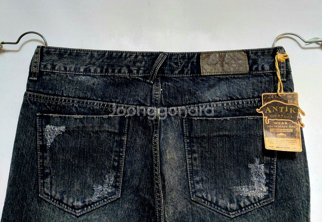 새제품/ANTIK DENIM 남성청바지34/블랙진/찢청--2