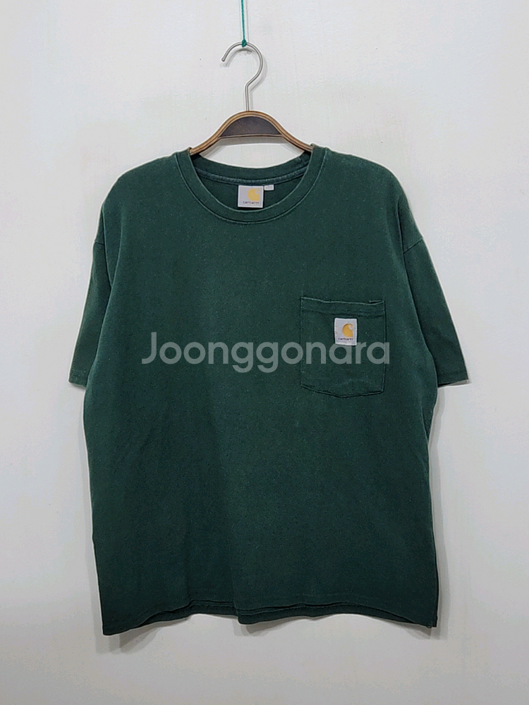 (XL) 칼하트 반팔티 녹색 포켓 면티셔츠 아메카지--0