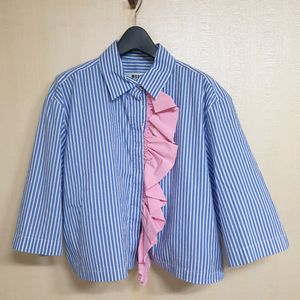 MSGM 여성 러플 크롭 셔츠/42