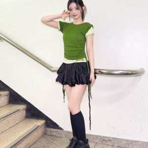 앤더슨벨 신디 스트링 레이어드 티셔츠 (아일릿 민주 착