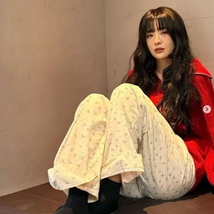 그로브 플라워 코듀로이 팬츠 바지 (박나언 , 슬기)