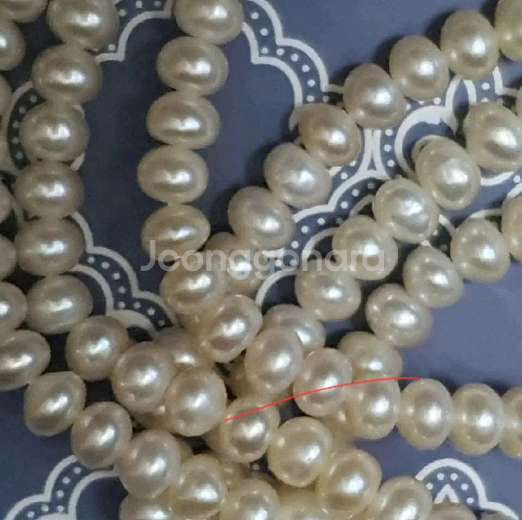 천연 진주목걸이 3단 실버 은 진주5mm--6