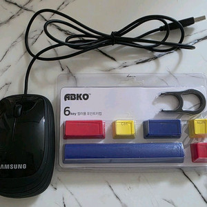 삼성 유선 마우스 AA-SM7PCP+앱코 6KEY 컬러