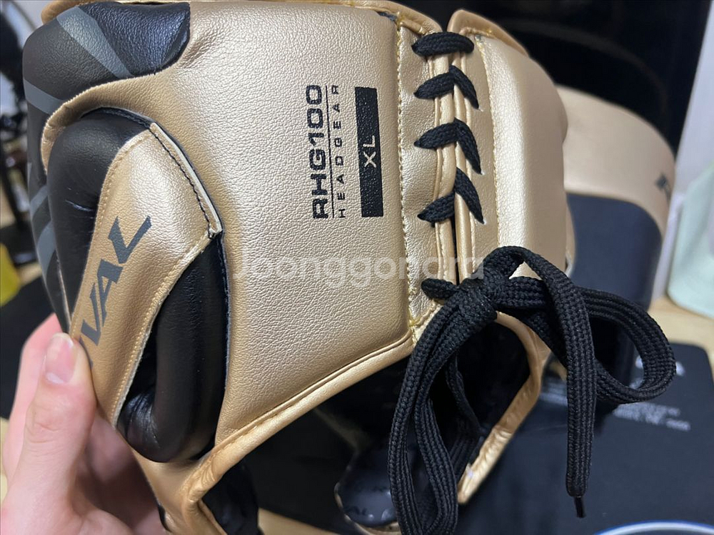 라이벌 블랙/골드 헤드기어/그로인가드 판매--2