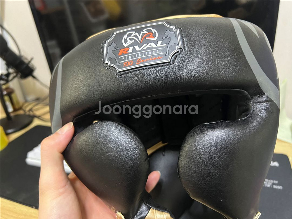 라이벌 블랙/골드 헤드기어/그로인가드 판매--1