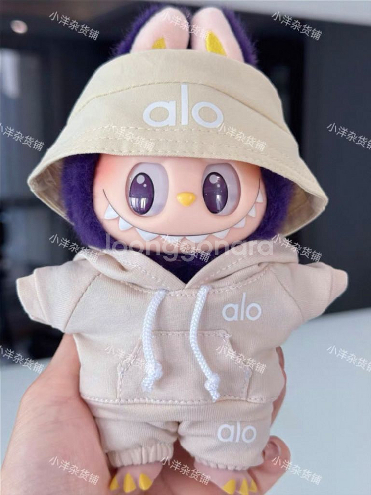 핸드메이드 라부부 인형옷 룰루레몬 후드티 바지 모자--0