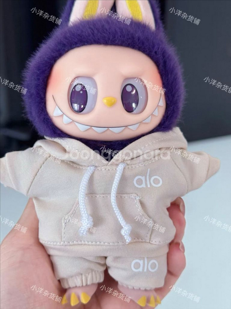 핸드메이드 라부부 인형옷 룰루레몬 후드티 바지 모자--1