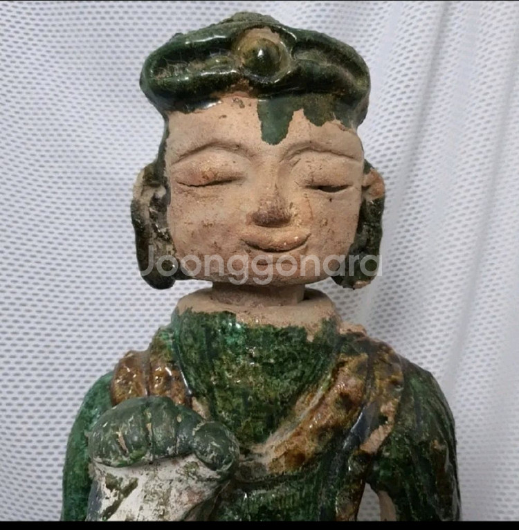 중국 토기 불상 삼채 도자기 기물--0