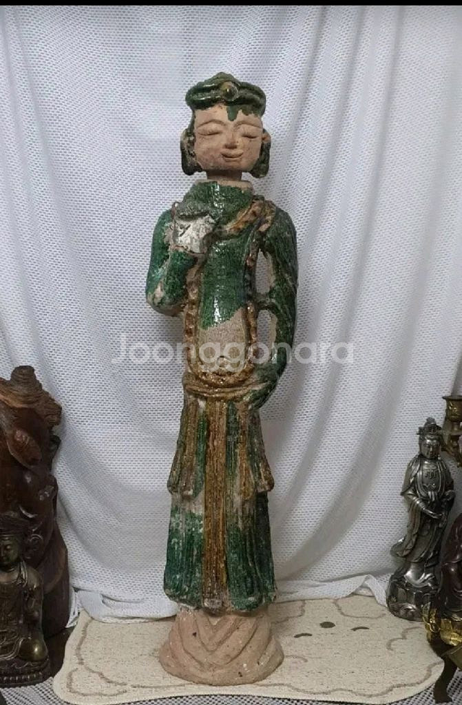 중국 토기 불상 삼채 도자기 기물--2