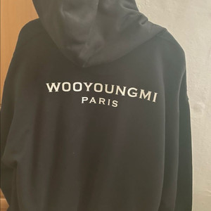 우영미 백로고 후드티