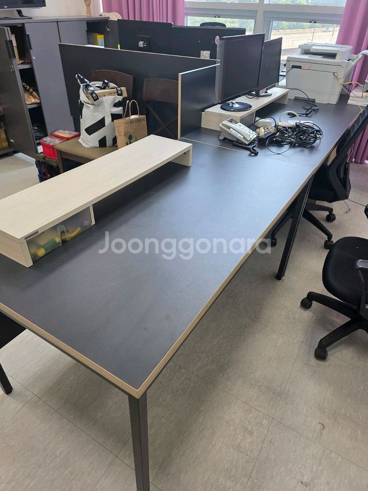리바트 하움 정품 차콜 1400 사무용 책상,모니터받침--1