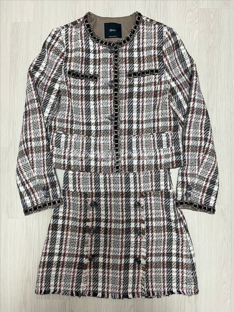 로엠 트위드 자켓 스커트 세트--0