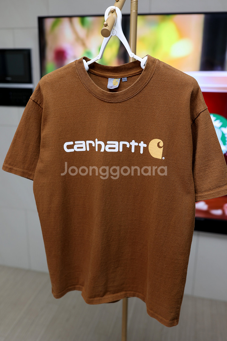 칼하트 Carhartt 브라운 로고 반팔티 L--0