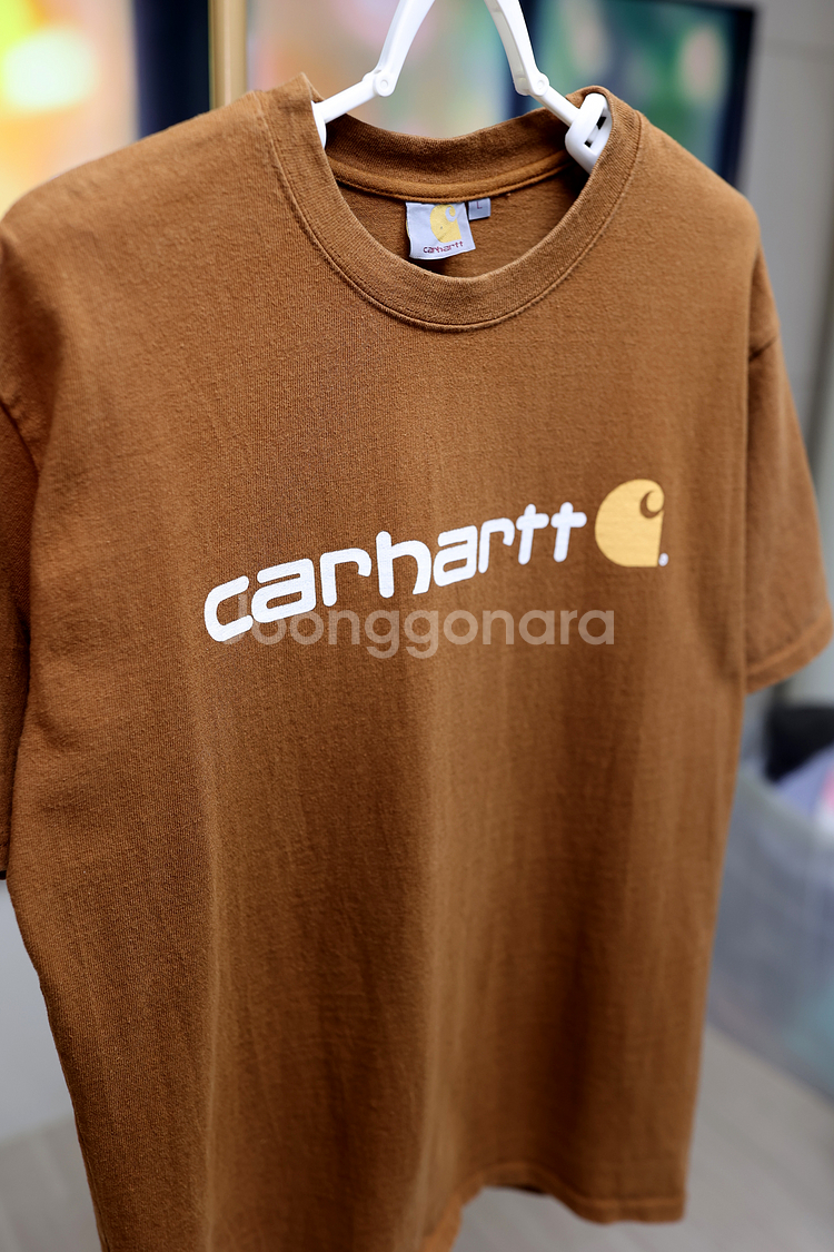 칼하트 Carhartt 브라운 로고 반팔티 L--2