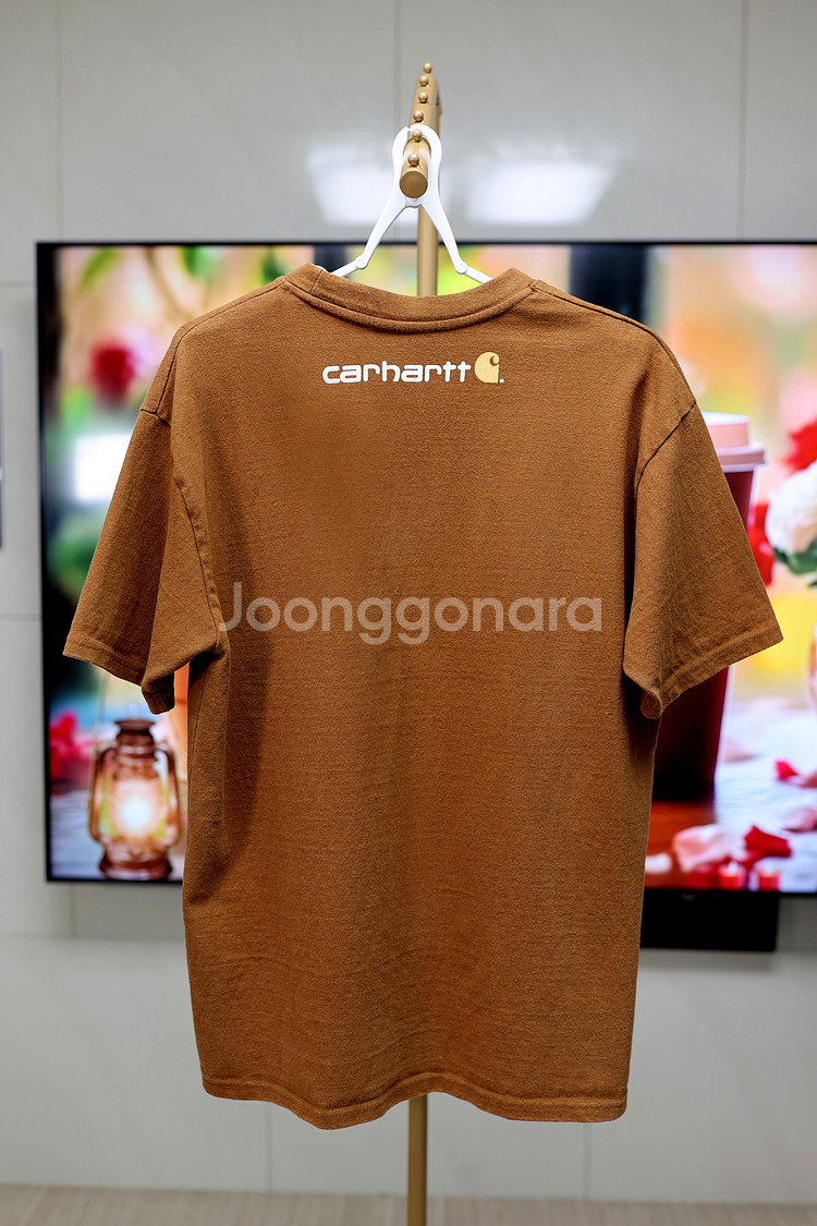 칼하트 Carhartt 브라운 로고 반팔티 L--1