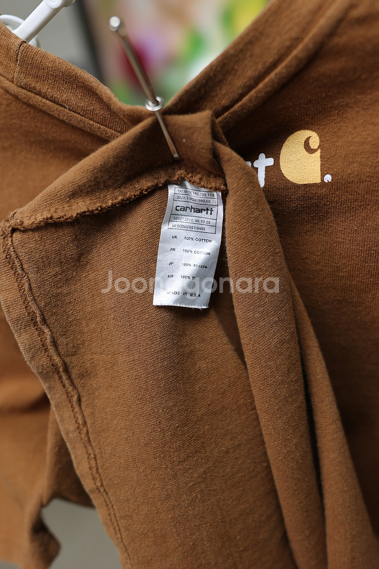 칼하트 Carhartt 브라운 로고 반팔티 L--4