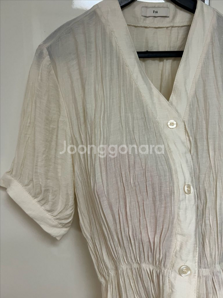 프레 주름 롱원피스 쭈글이 여름 브이넥 로브 가디건--7