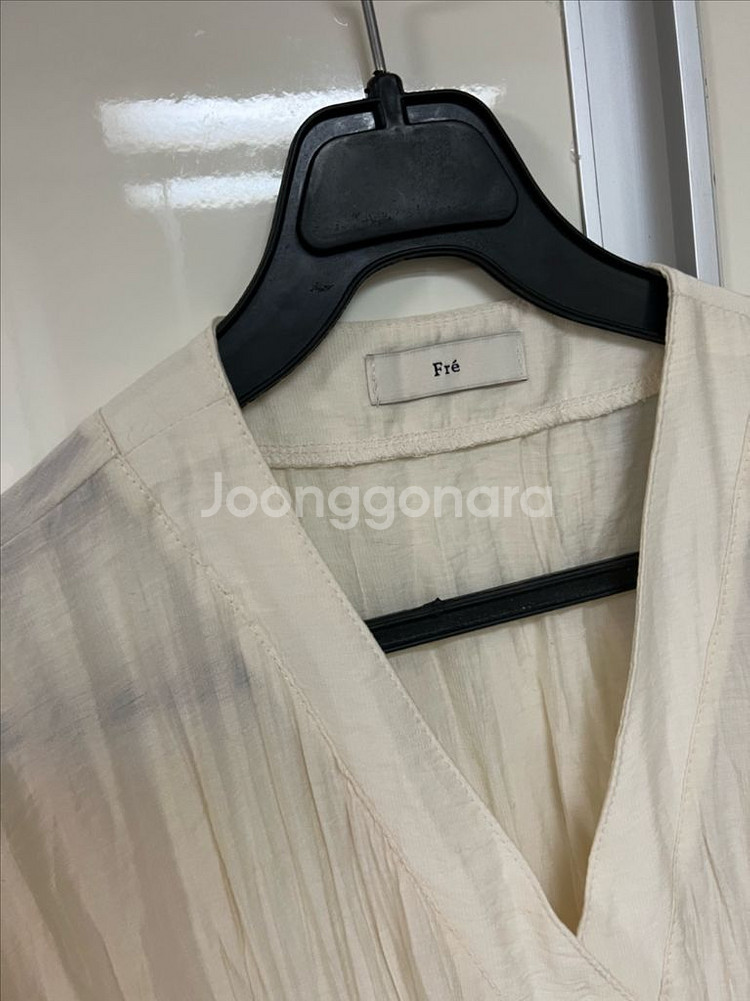 프레 주름 롱원피스 쭈글이 여름 브이넥 로브 가디건--6