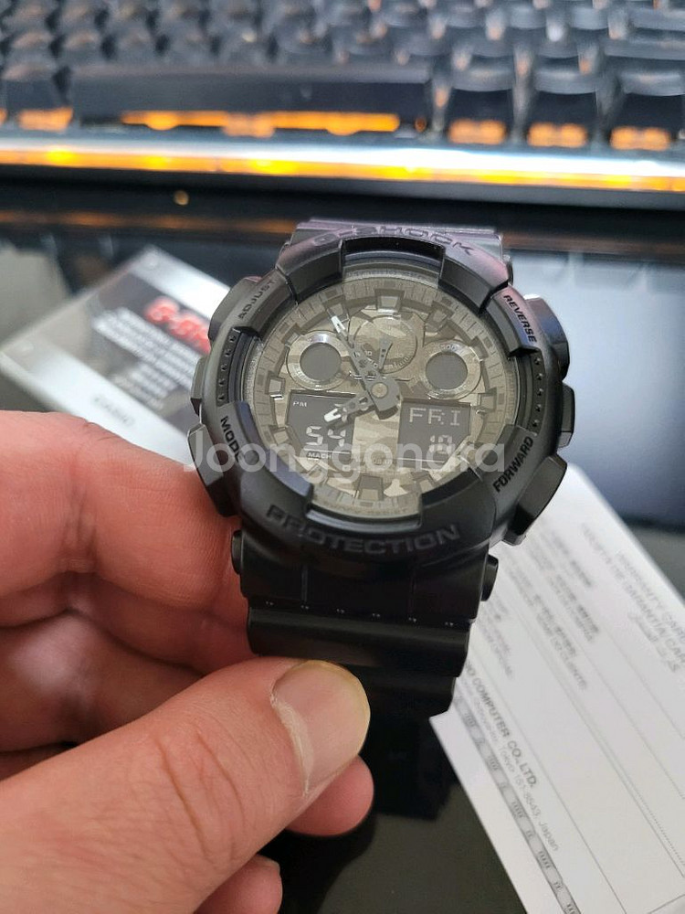 지샥 빅페이스 GA-100CF 블랙카모 쥐샥 군인전자시--2