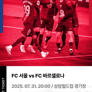 FC서울 vs FC바르셀로나 1등석 C 티켓 2장