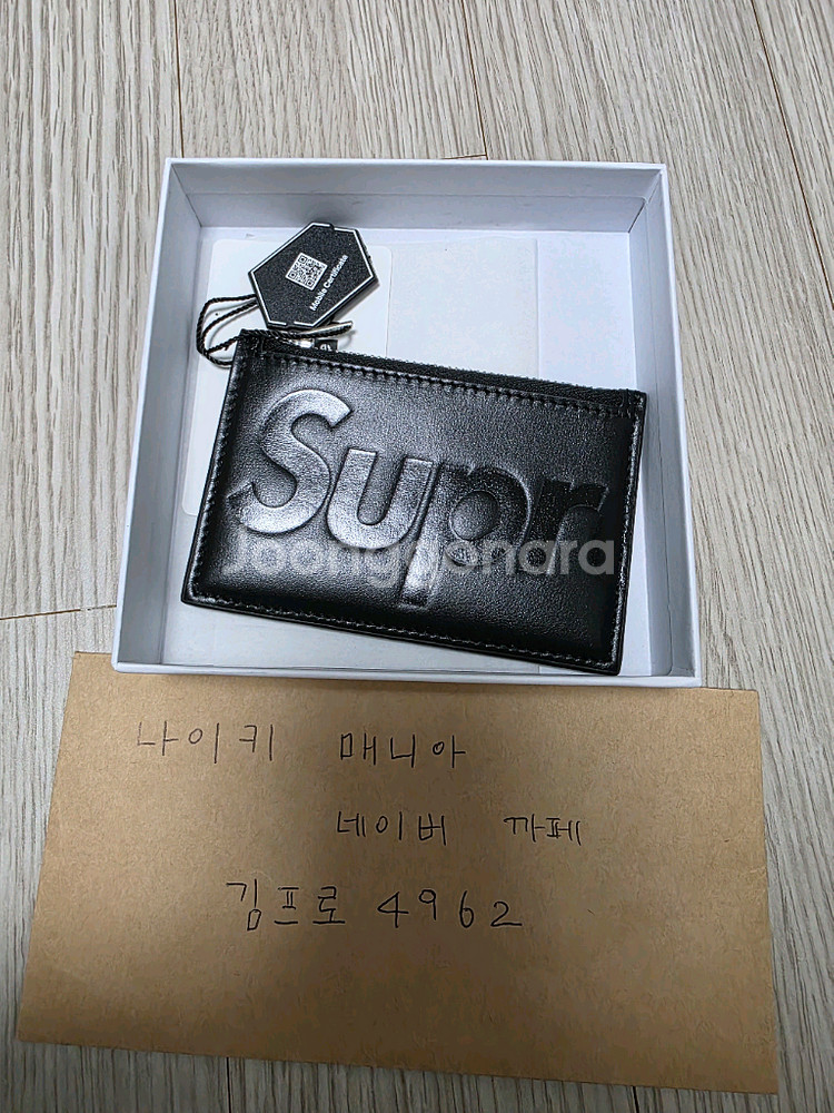 슈프림 레더 집 카드 홀더 블랙 25SS--0