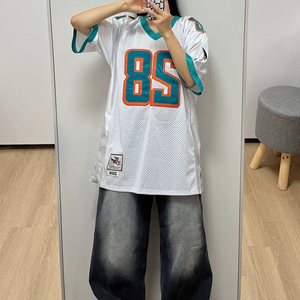 (새상품) S.T.L 오버핏 빅사이즈 풋볼 럭비 져지