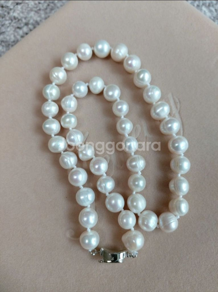 9~10mm 천연담수 진주목걸이 (케이스포함 새상품)--3
