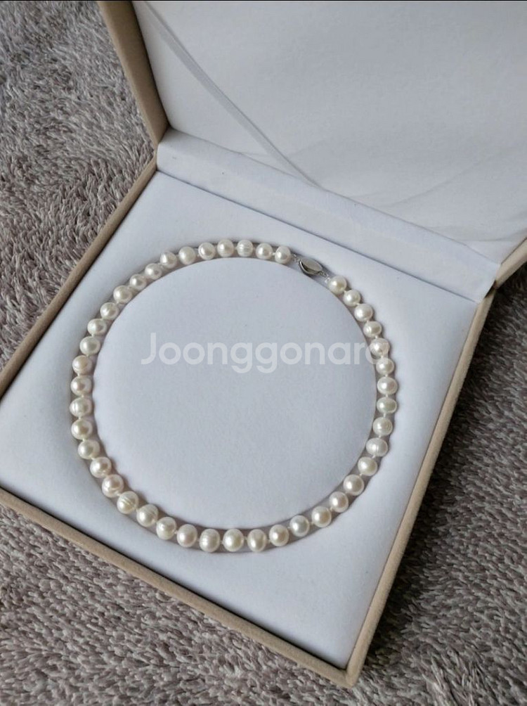 9~10mm 천연담수 진주목걸이 (케이스포함 새상품)--6
