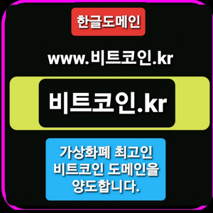 (비트코인.kr)한글 도메인 양도합니다.
