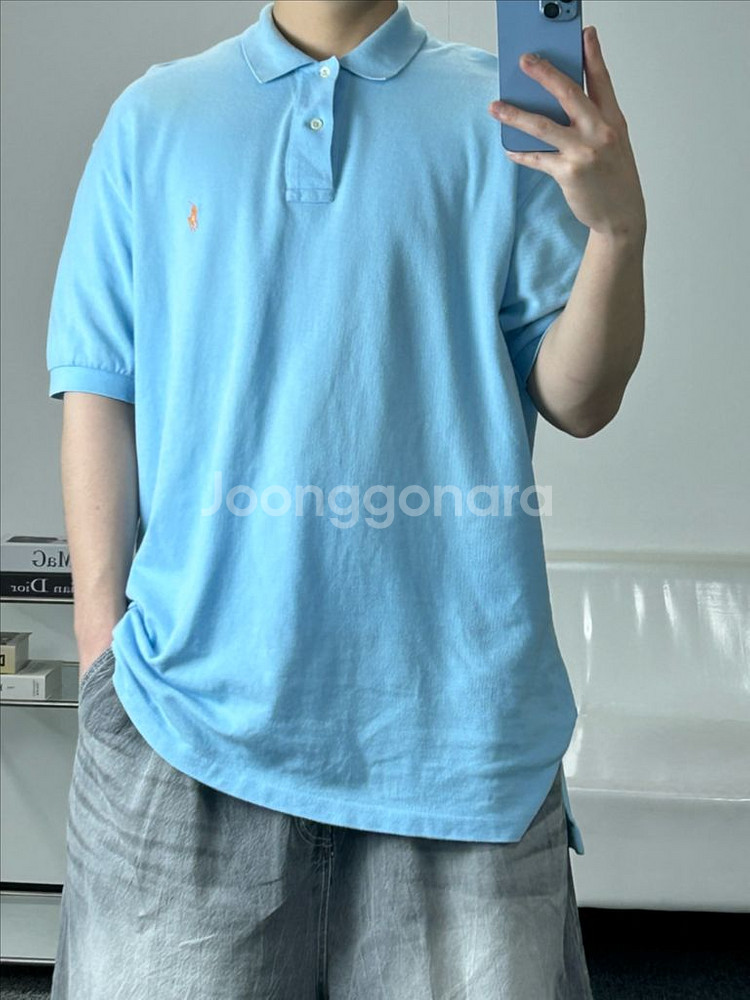 폴로 랄프로렌 오버핏 반팔 카라티 L--4