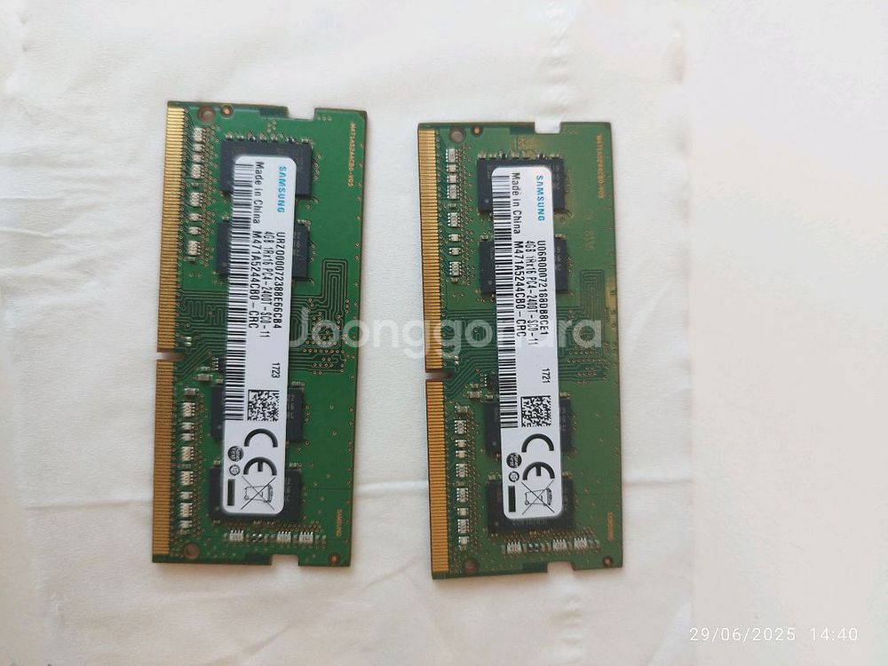 삼성 노트북용 ddr4 2400T 4gb 메모리 2개--0