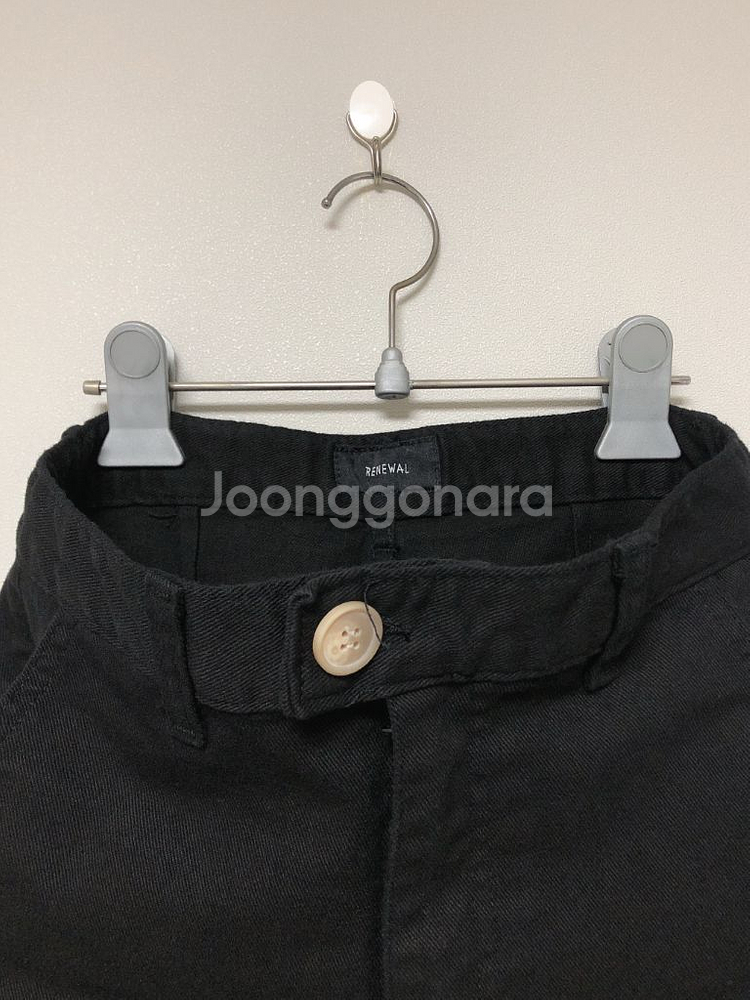 (S) 레직기 면 일자 바지 팬츠 블랙 한번 착용--0