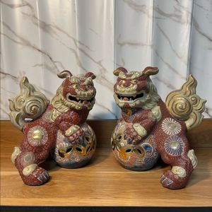 일본 구다니야끼 해태조각상 대형(수결있음)