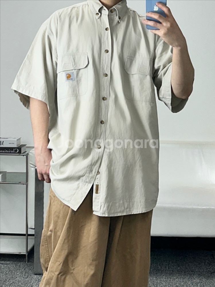 칼하트 투포켓 오버핏 반팔 셔츠 L--4