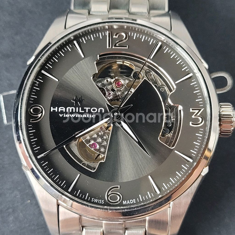 해밀턴 재즈마스터 오픈하트 신형 42mm 검판 오토매틱--0